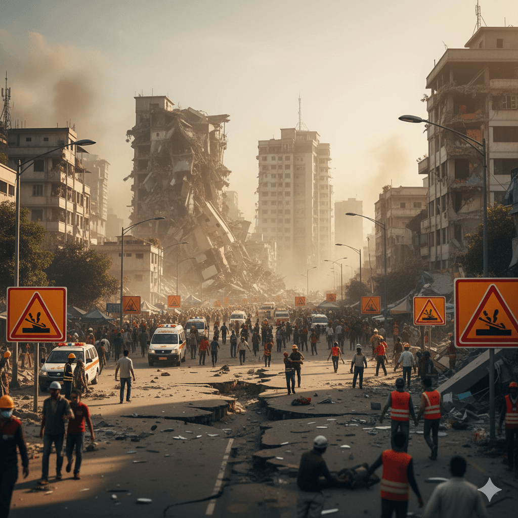 ঢাকাকে কাঁপিয়ে শক্তিশালী ভূমিকম্প: হতাহতের ঘটনায় সতর্কতা বৃদ্ধি